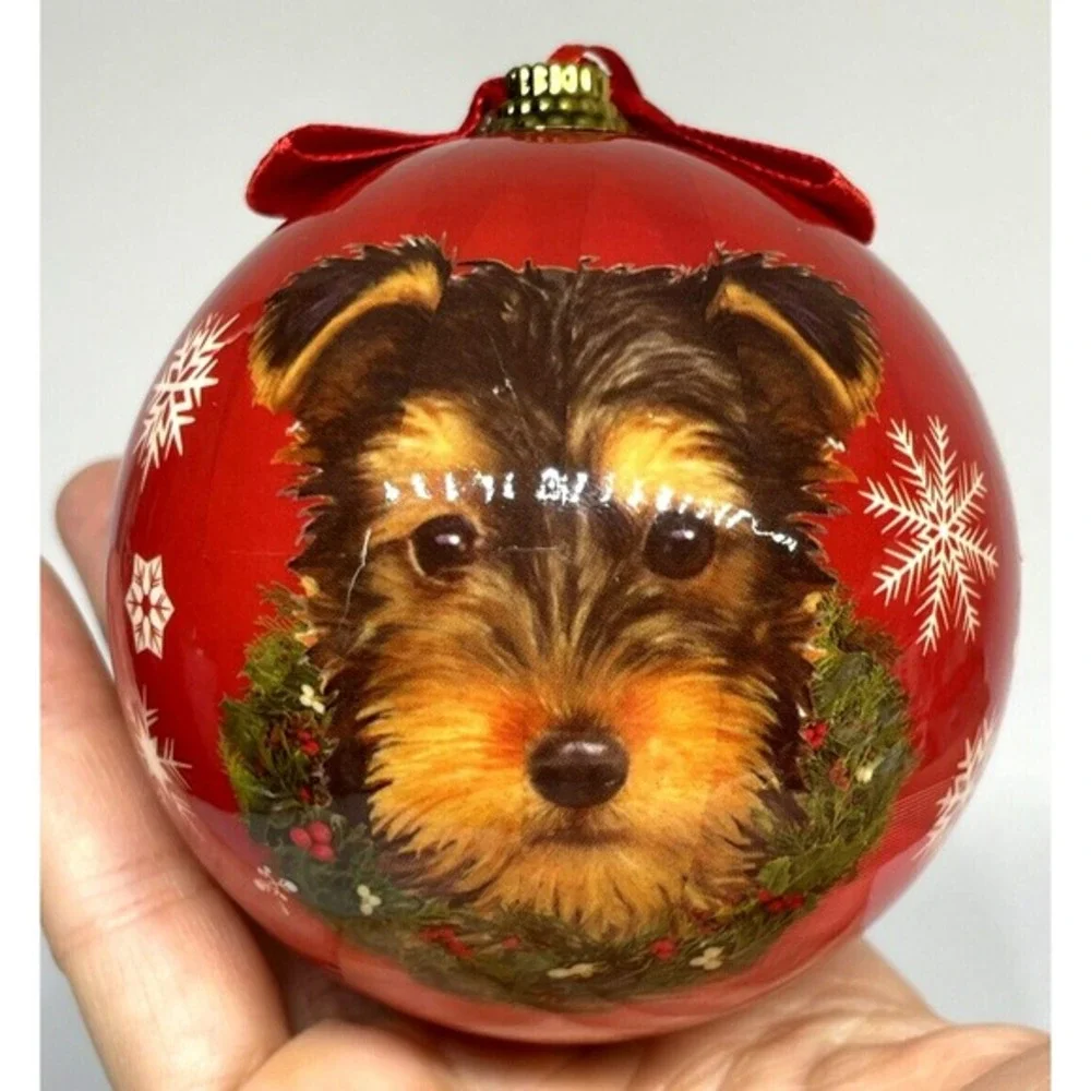 Yorkie Puppy Dog Christmas Ornament Shatterproof‎ NEW in Box